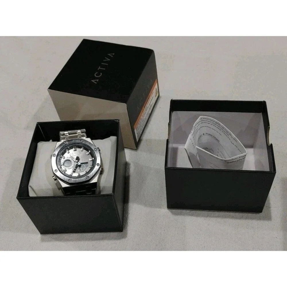 Activa Signal X Invicta Analog/Digital Watch 45.5mm ACWM303-005 Silver Unisex